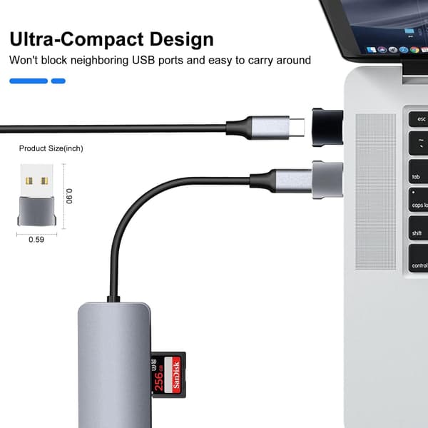 4-pack USB C-hona till USB-haneadapter, typ A-laddningskabel