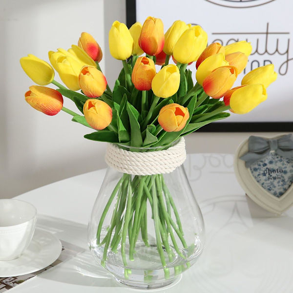 20 stk. Ægte Touch Latex Kunstige Tulipaner Blomster Falske Tulipaner Flow