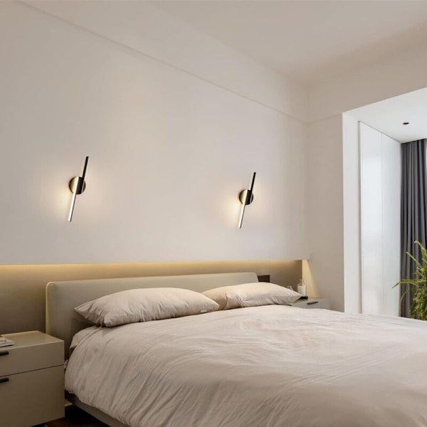 LED Indendørs Væglampe, Moderne 16W Væglampe, Varmt Lys, til Stue, Entre, Trappe [Sort]