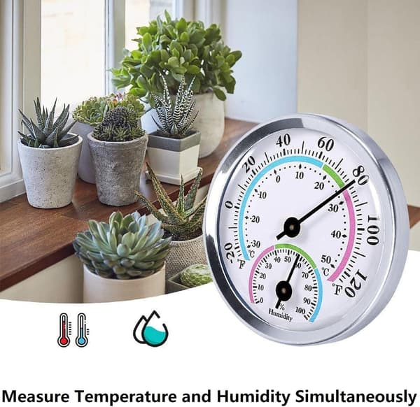 Hygrometer rumtermometer, hygrometer og analogt termometer 2 i 1, mini termometer 5,8 cm, farve