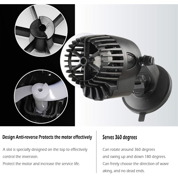 Akvarie Flow Pump 3000 L/H Wave Maker 3W Wave Circulation Pump Q