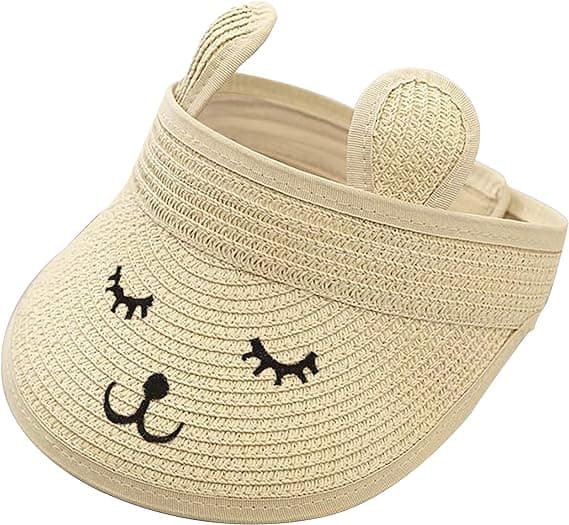 Baby Roll-up Straw Visor Hat Solhatt, Barn Småbarn Bred Brätte Söt
