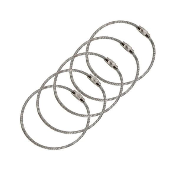 15cm Wire Nøkkelring Kabel Stor Rustfritt Stål Nøkkelring Loop Hold
