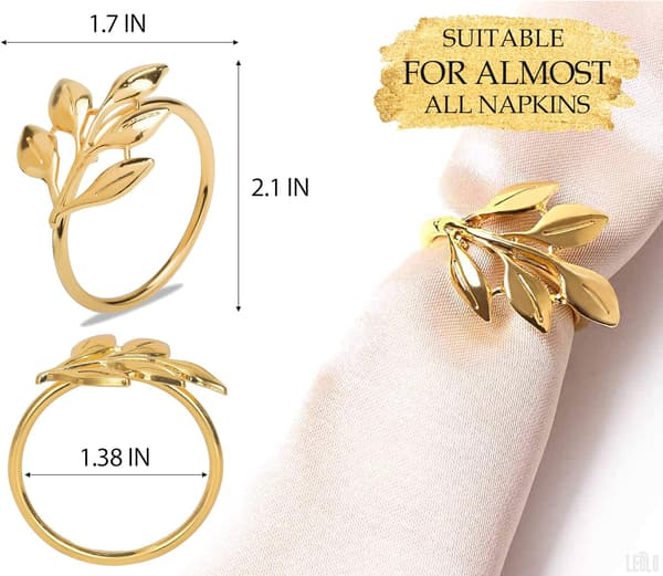 20 stk. Guld Servietringe - Elegant Guld Servietring til Bord