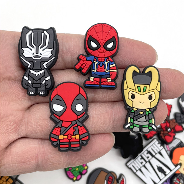 30 st Superhero Marvel Cartoon Crocs Skor Blomstersko Spänne Mjuk