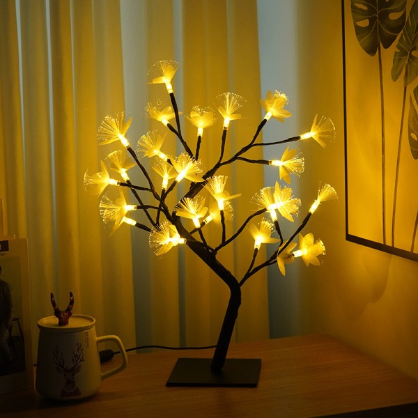 24 stk led lys fiberoptisk træ lys jul hvid drømmeværelse