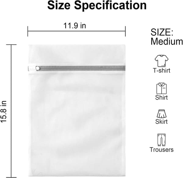3-pak Mesh Vaskesekk Medium Fin Masketøypose Delikat for