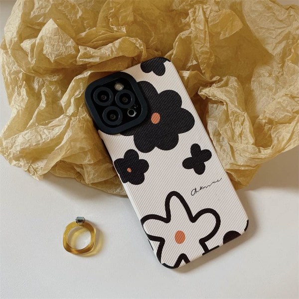 Fashion Cute Flower Painting Telefon Etui Kompatibel med iPhone 12