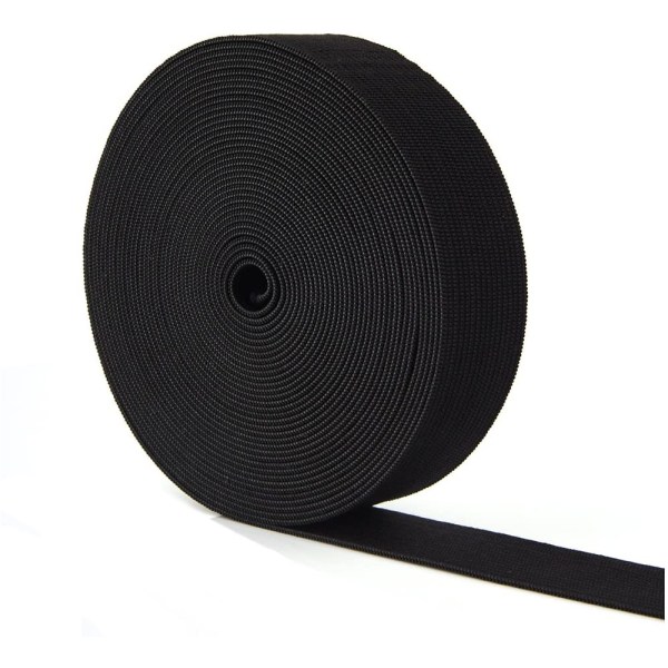 6 m lang flat elastisk lengde: 6 m - Håndarbeid - 10 mm bred-svart