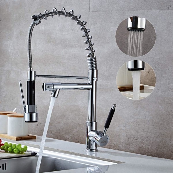 Kitchen Faucet Spring Faucets Kitchen Mixer Swivel 360 Cold & Hot