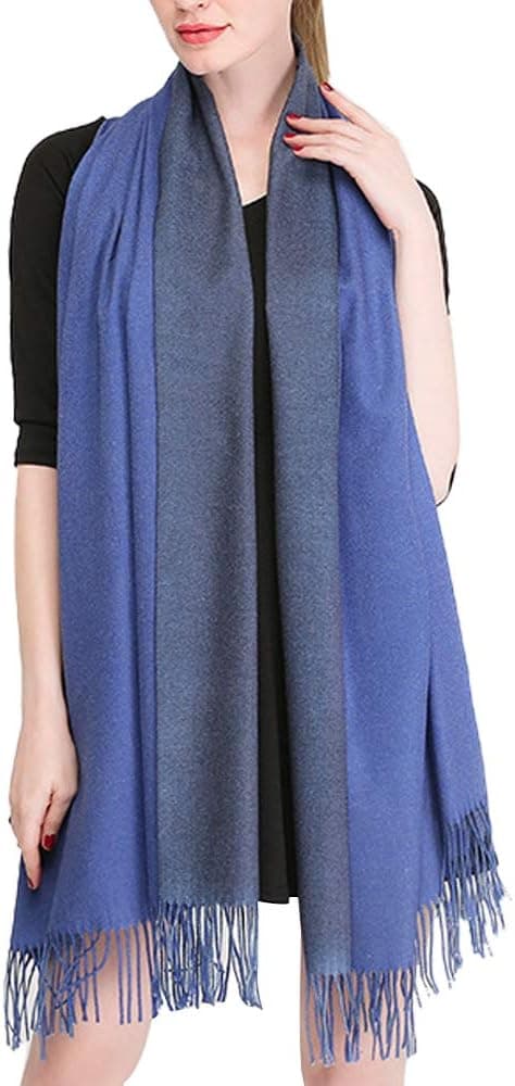 1PC Blå Elegant Kasjmir Pashmina Skjerf For Høst Vinter Dame