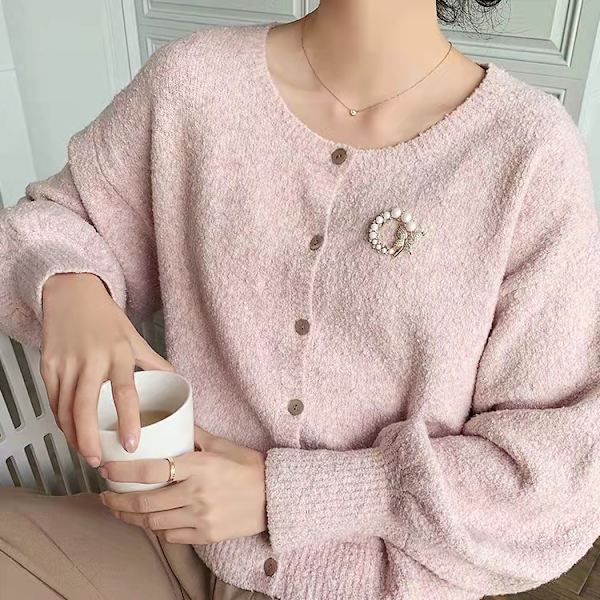 Ny pärla och strass cirkel brosch för kvinnor barock trendig elegant fjäril brosch stift fest bröllopsgåva