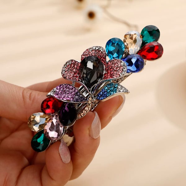 Brudgumskristallbeströdd Blomster Hårclips Graciös Rhinestone Hårsmycke