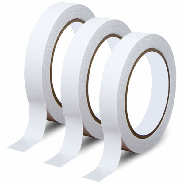 3 rullar dubbelsidig tejpset Solid Tape för kontor DIY-hantverk, 8m