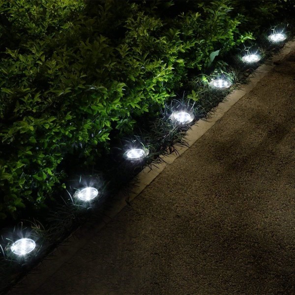 Utomhus solcellslampa, sollampa för trädgård 4-pack 8 LED infälld