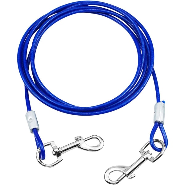 Tether-kabel for hunder opptil 80 kg, 3 meter (blå), leiebånd for kjæledyr