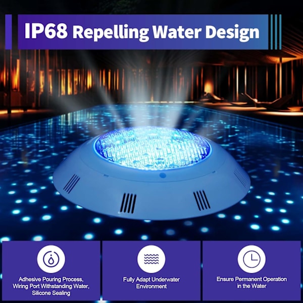 Undervattenspool Spot 45W 450LED RGB Poollampa Belysning 12V