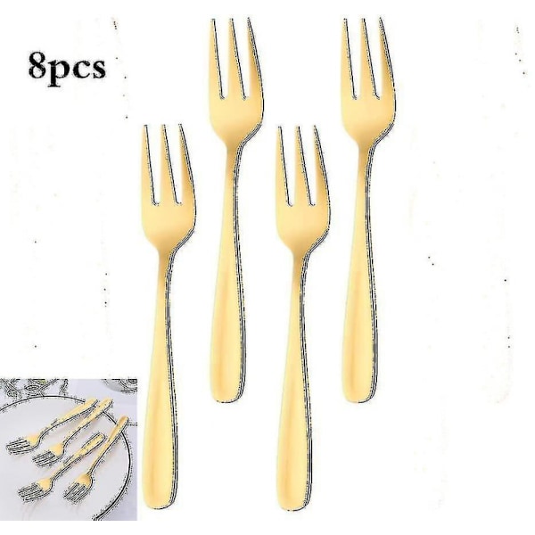 Kitchen Craft Kagegaffel Sæt, Rustfrit Stål, Guld 8 Stk