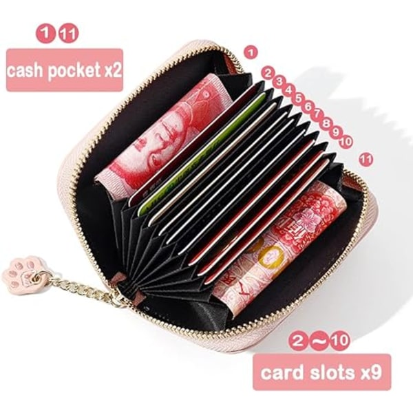 Cute Little Cat Pattern Card Holder- Accordian Zipper Card Case C