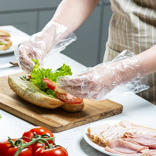 Engångshandskar av polyplast för matlagning, matlagning och matlagning