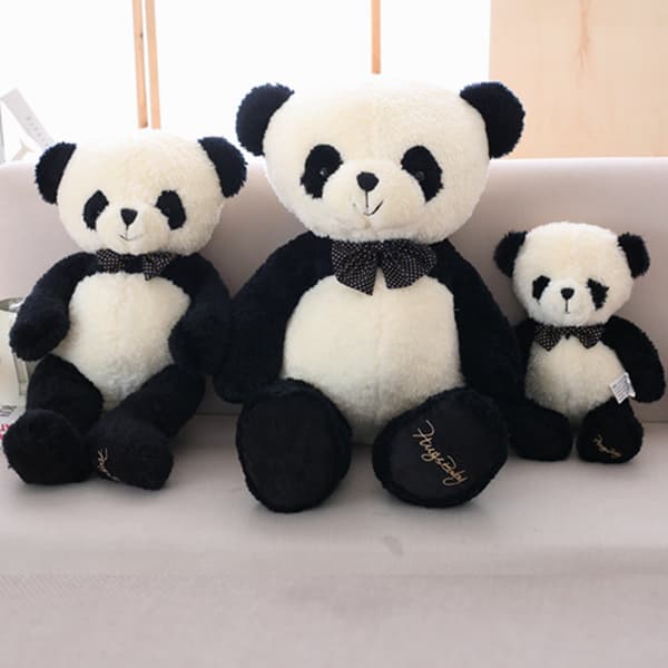 Sød siddende panda dukke butterfly sort og hvid panda sovende do