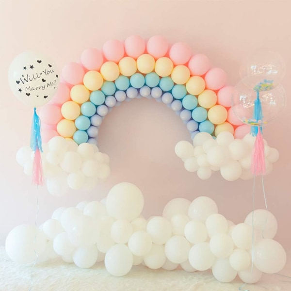 100 stk. Hvide Latex Balloner 10 Tommer Pastel Ballon Macaron Ballon