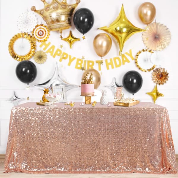 Party Sequin Bordsduk Ros Guld Rektangulär Bordsduk 30x180cm