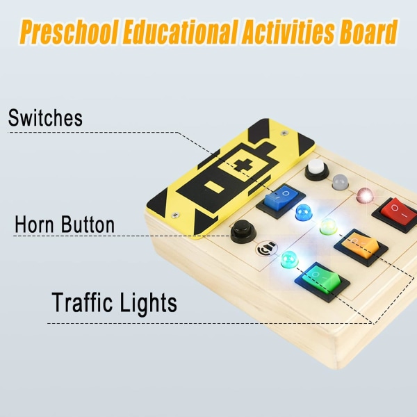 1PC Busy Board Montessori, Montessori-leksak i trä Montessori Activ