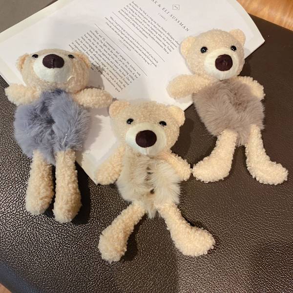 4 stk. søde bjørne hårbånd plys hår scrunchies sæt, plys bjørn ha