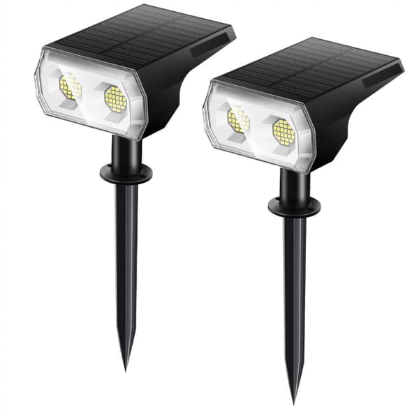 Utendørs solcelled spotlight, LED solcellelys vanntett IP67, 6500K