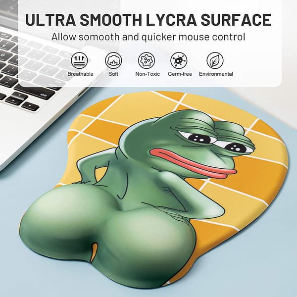 3D Pepe Sad Frog Musemåtte Sjov Silikon Musemåtte Håndledsstøtte Pa