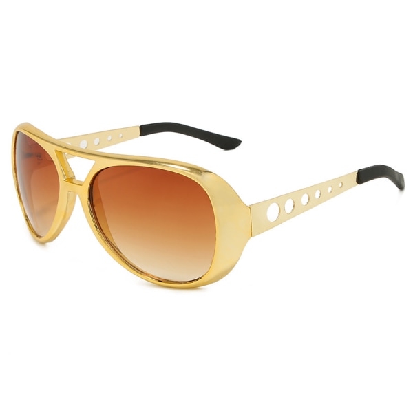 Rockstar 50's, 60's Style Aviator Shades, Gold Celebrity Solglasögon