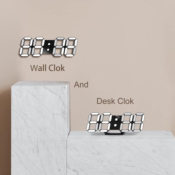 LED Digital Bordsur, 3D Liten Väckarklocka Svart 25.2cm Hem
