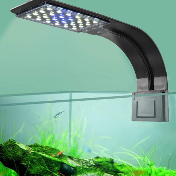 Akvarielampa LED-lampa vit blå nanofiskväxt 23-50 cm svart