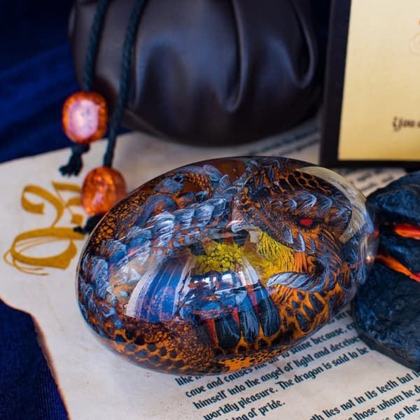 Lava Dragon Egg Fire Pocket Dragon, Lysende Drøm Krystal Transp