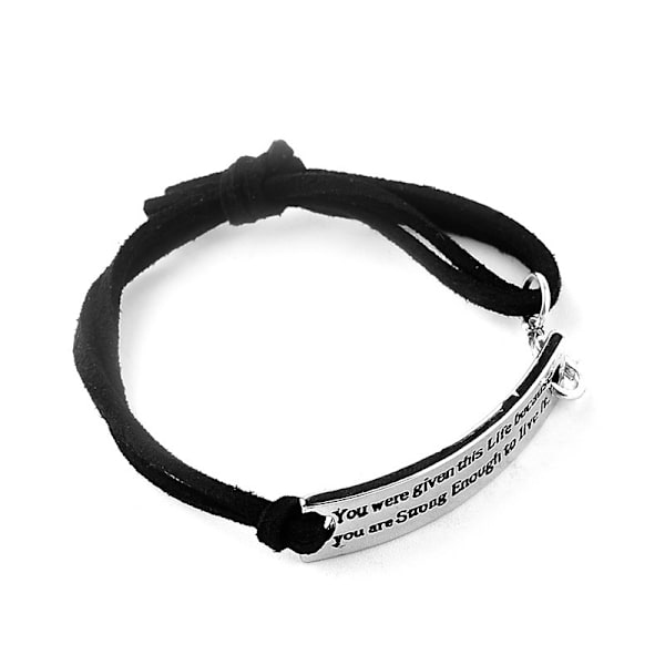 Dam Läder Armband Tonåring Gravering Prydnad Smycken Present Ins