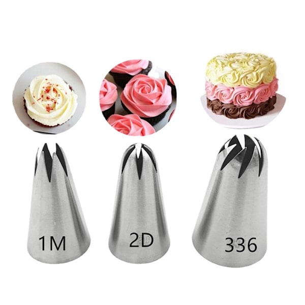 3 stk/sæt Rose Kagepynt Dysser Kage Dekoration Værktøjer Blomst Glasur P