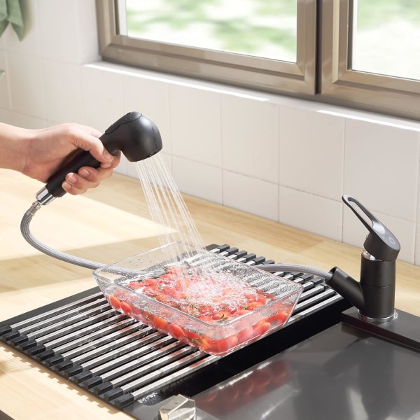 Köksblandare med utdragbar spray 120° vridbar köksblandare 2 K