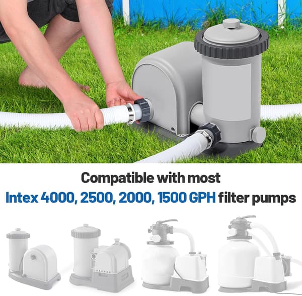 2 stk. Poolslangeadapter, Adapter til Intex Pool, Slangeadapter Andet Pooltilbehør, Pooltilbehør Slangeadapter