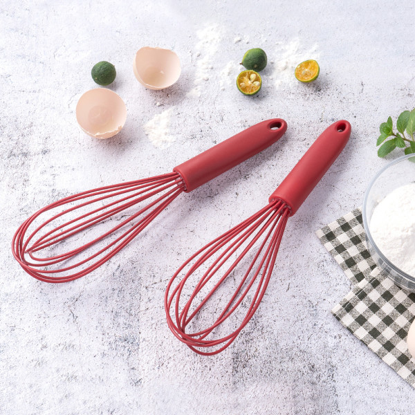 Silicone Whisk, Non Scratch Coated Whisks- Heat Resistant Kitchen