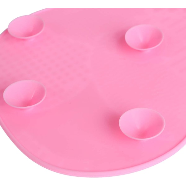Puhdistusharja, jota käytetään meikkiharjan puhdistamiseen Cleaning Mat Scrubber Board (vaaleanpunainen)