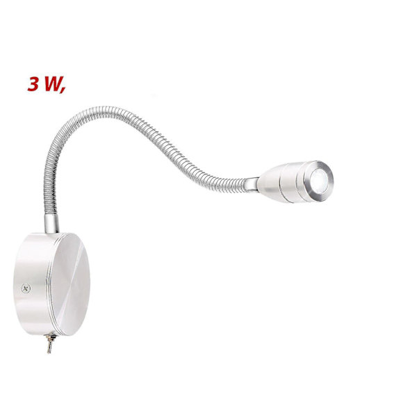 Sänglamp för läsning, Sovrumslampa för läsning, 3w LED Dimbar