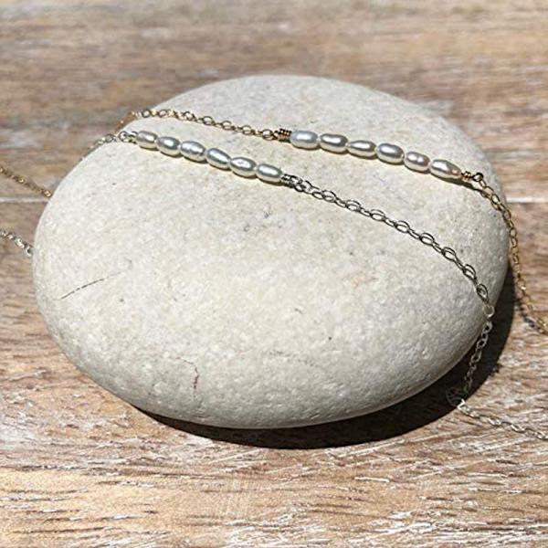 Pärl fotlänk handgjord delikat boho strand söt fotlänk justerbar