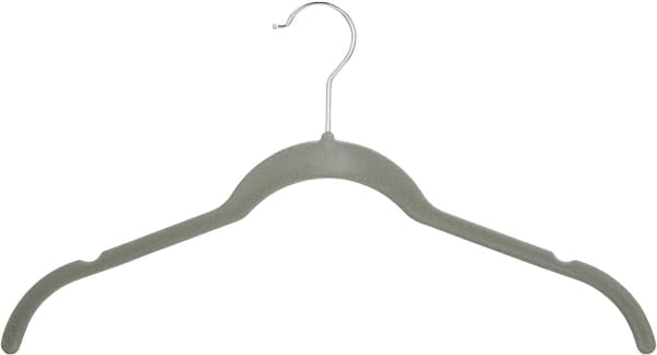 Basics 10-pack sammetsklädhängare, grå