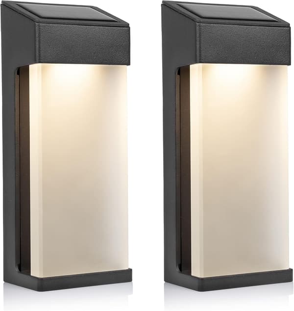 2 Solar LED-utevegglamper OSL-50010 - Varmhvit