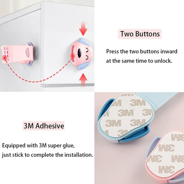 Safety Baby Locks 4PCS Safety Lock for Drawer Cupboards Child Saf