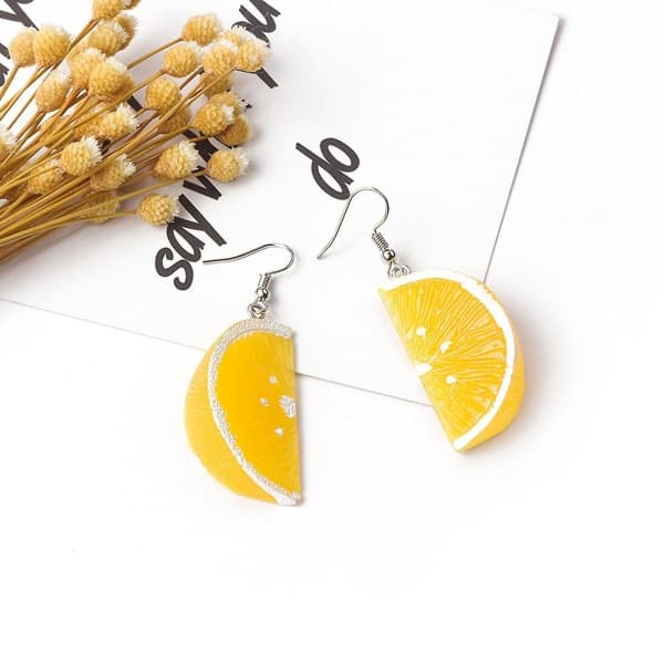 1 par søte fruktlemon appelsin øredobber