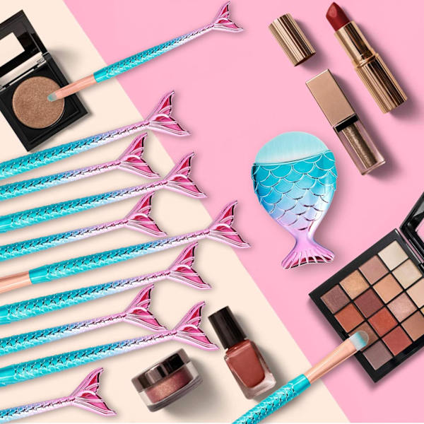 Meikkisivellinsarja 3D Mermaid Professional Makeup Brush Foundation,