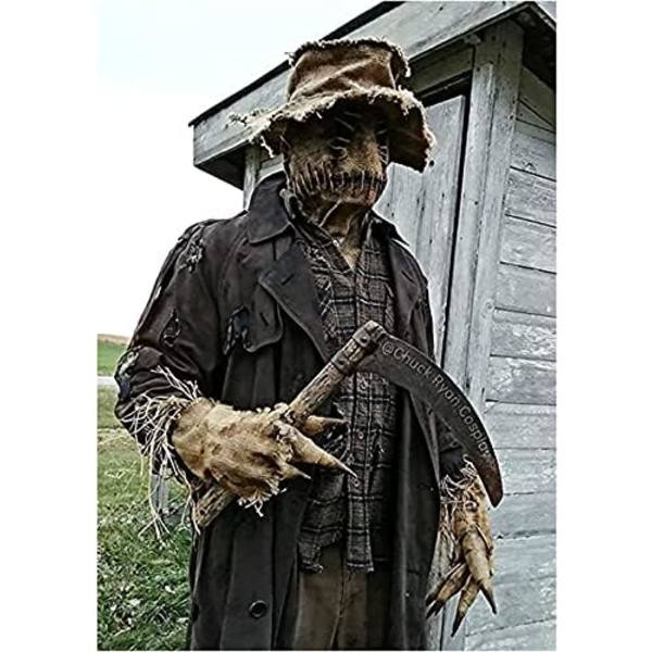 Halloween Fågelskrämma Huvudskydd, Fågelskrämma Mask, Läskig Jutesäck Full