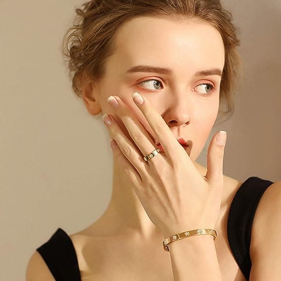 Modeklassiker Titanstål Damring Stacking Ring Bästa Valentin